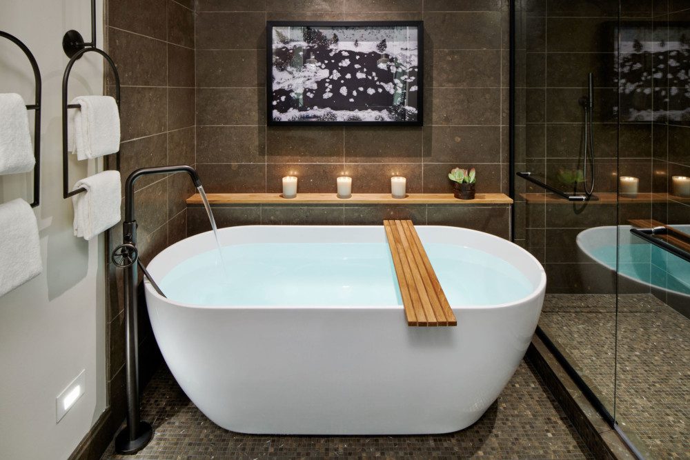 Soaking Tub in One Bedroom Suite with Balcony