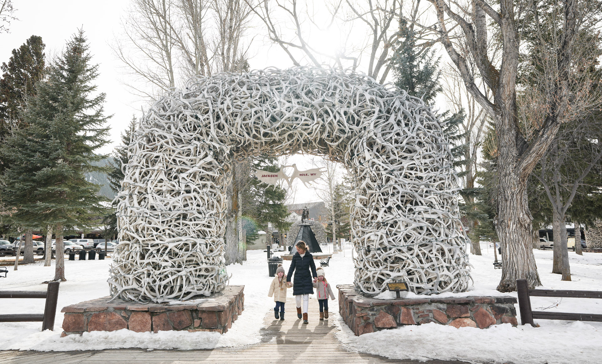 Jackson Hole Antler Arches In Winter