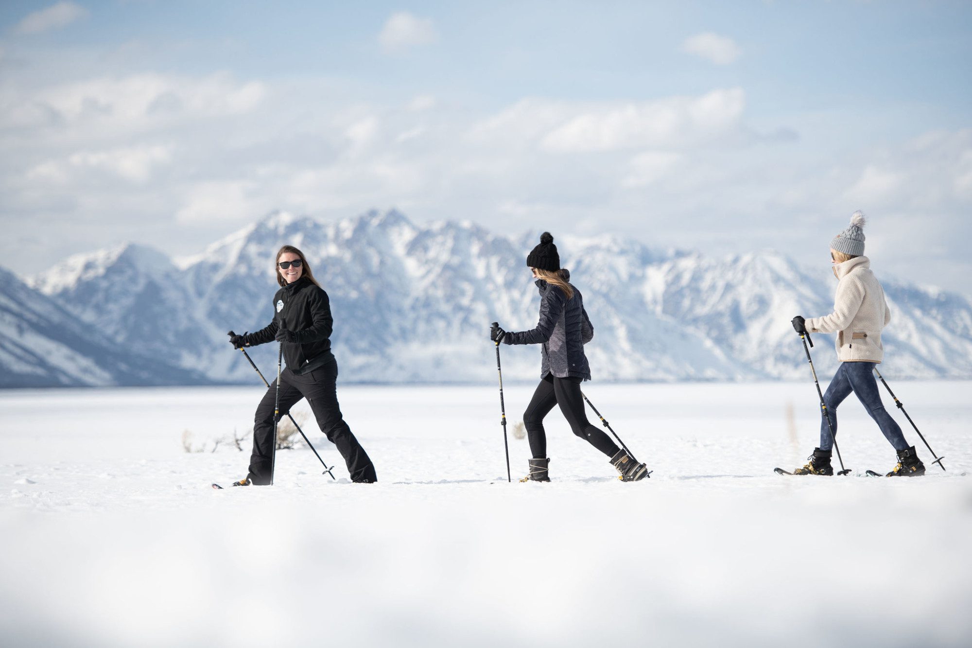Group of women nordic skiing in Jackson Hole
