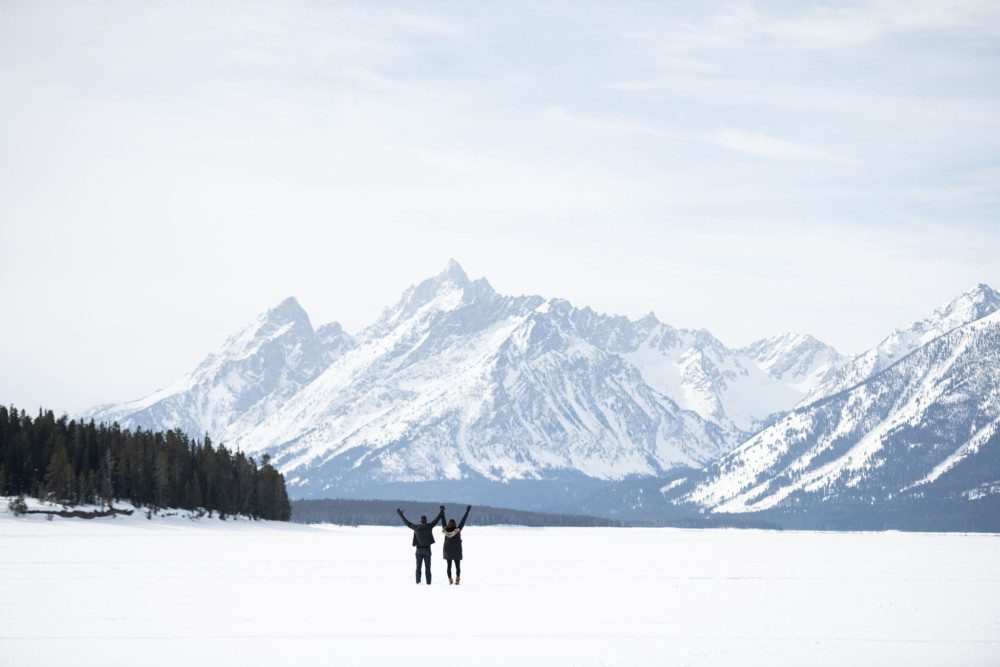 Winter Couple In Grand Teton National Park