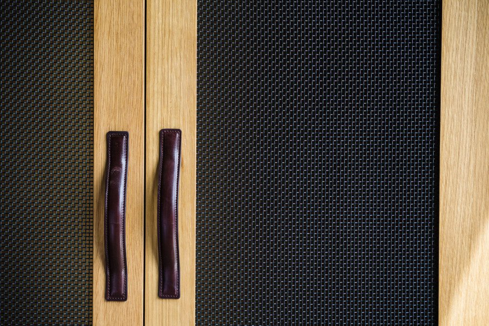 Unique closet door craftsmanship.