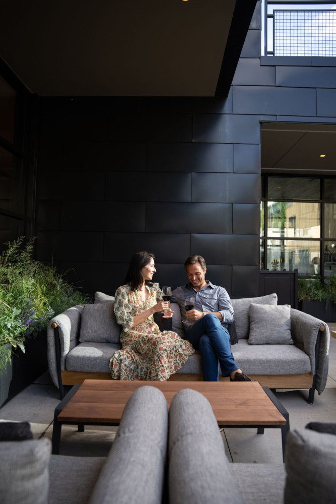 Happy couple taking a break.