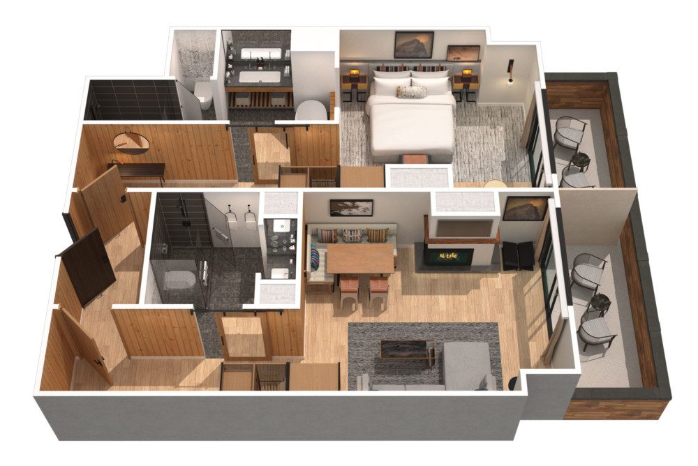 The Cloudveil Suite with Soaking Tub Floorplan