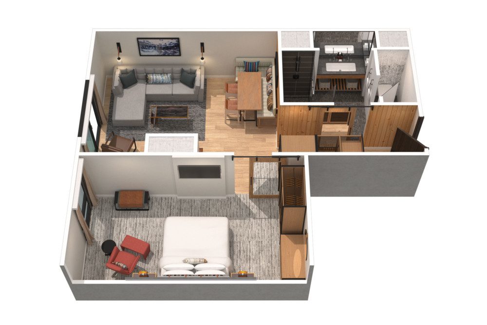 One Bedroom Suite Floorplan