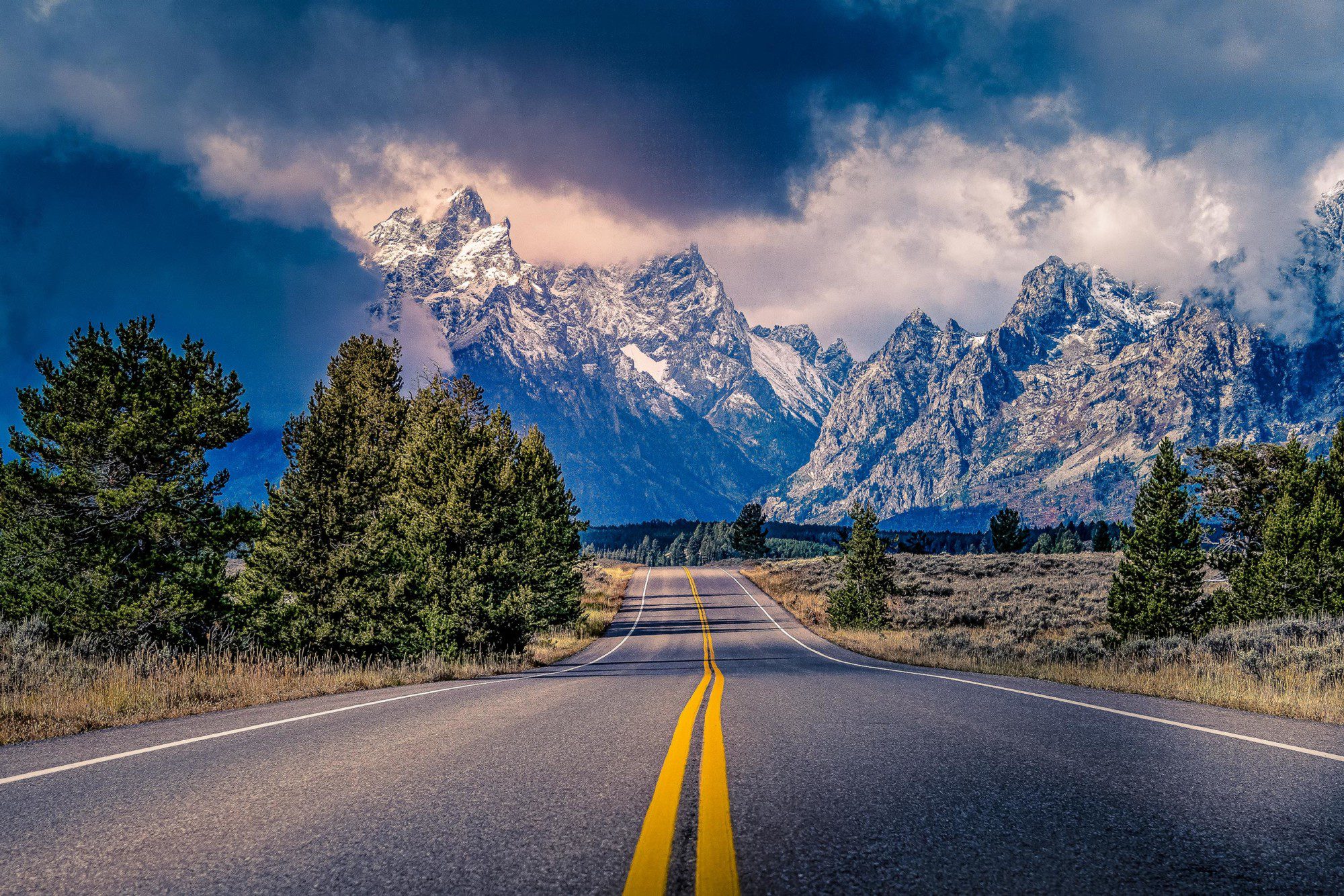 A Road & The Tetons