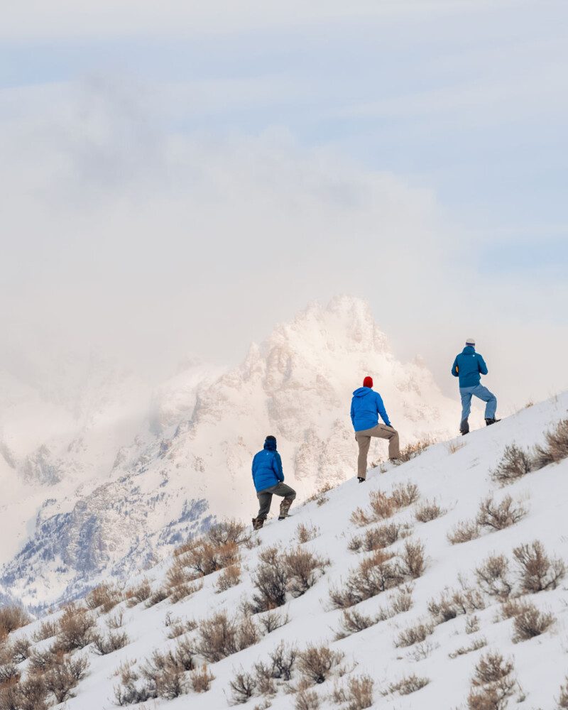 Guests enjoying winter mountain views.