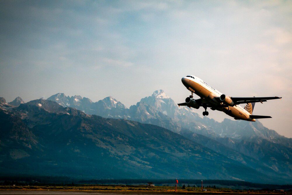 Airplane Taking Off at Jackson Hole Airport