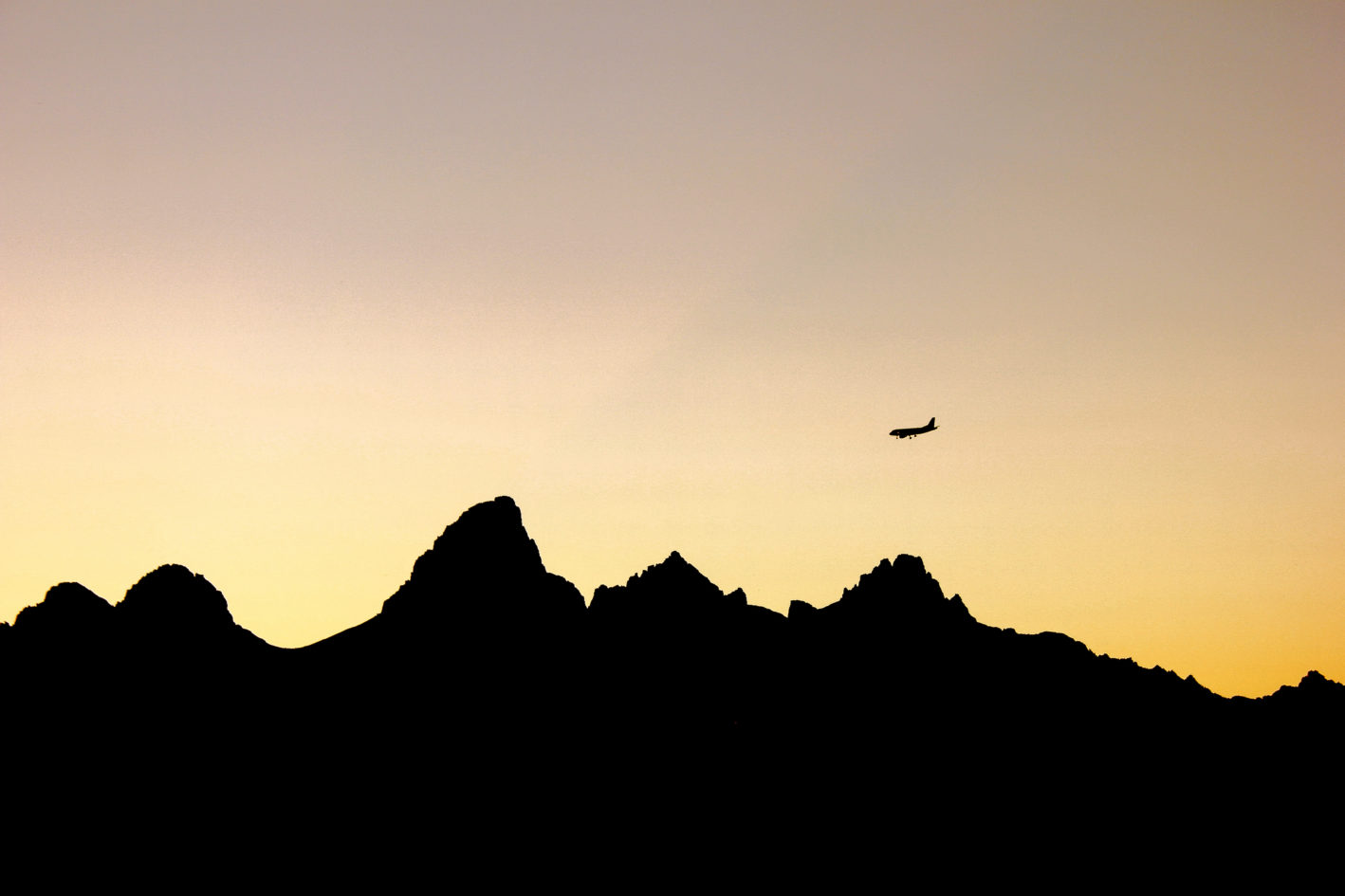 Aircraft landing at Jackson Hole Airport