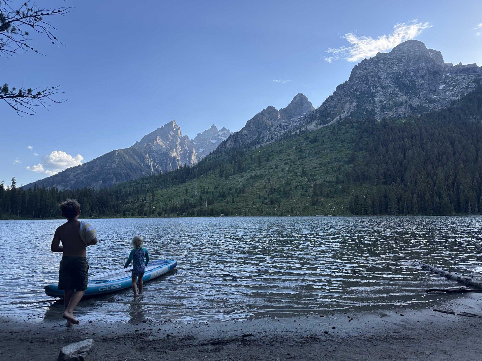 Family at String Lake in in Grand Teton National Park